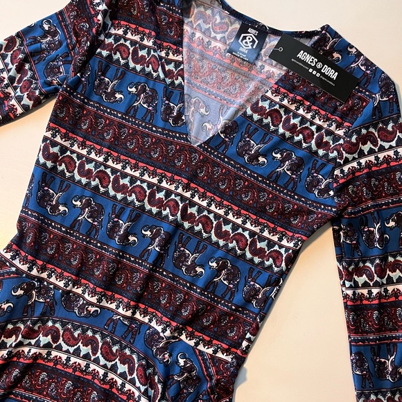 WOMENS XS ESSENTIAL MIDI DRESS PACHYDERM PRINCESS AGNES & DORA NWT - Picture 2 of 6